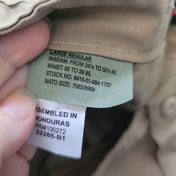 Tru-spec Men's TACTICAL PANTS Large KHAKI Rip Stop (Inseam 29.5 to 32.5) - Picture 10 of 10